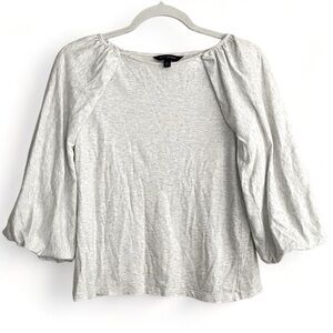 Banana Republic puff sleeve light heather grey top